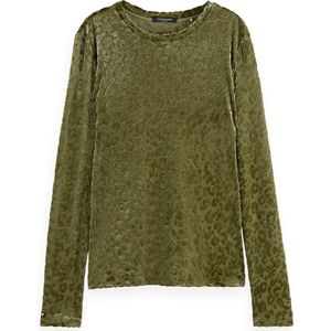 Scotch Soda Burn Out Aop Long Sleeve t-Shirt Dames t-Shirt