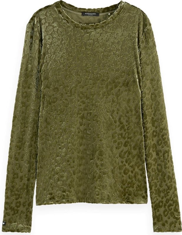 Scotch Soda Burn Out Aop Long Sleeve t-Shirt Dames t-Shirt