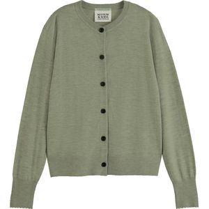 Scotch & Soda Dames Crew Neck Relaxed Cardigan Sweater, lichtgrijs gemêleerd 1161, L