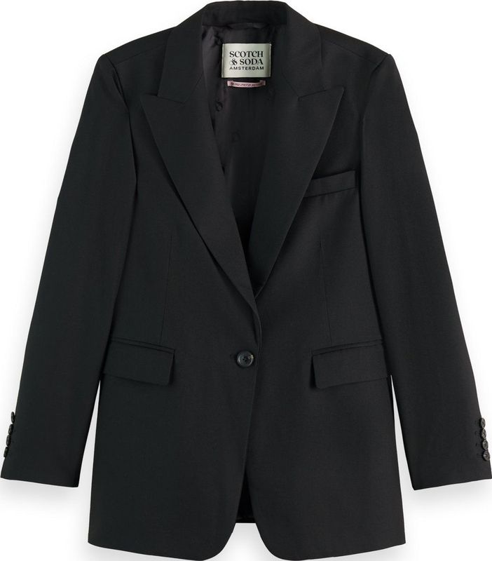 Blazer - Effen - Licht Gevoerd - Lange Mouw - Normale Pasvorm