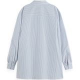 Scotch & Soda - Blouse - Blauw - Wit - Oversized Fit
