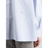 Scotch & Soda - Blouse - Blauw - Wit - Oversized Fit