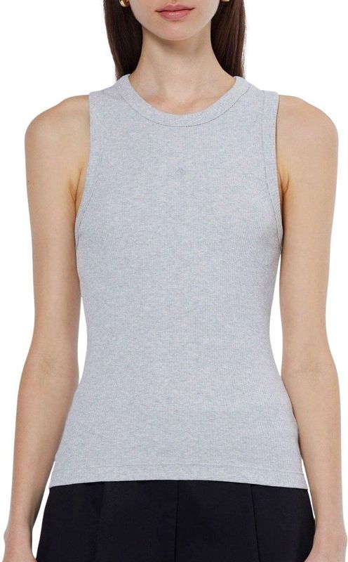 Tanktop in riblook met ronde hals