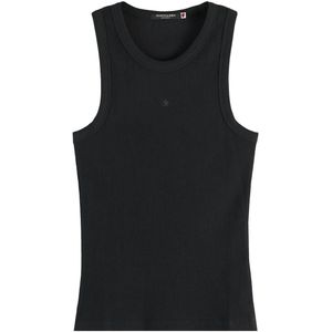 Scotch & Soda Racer Rib tanktop voor dames, zwart, XS