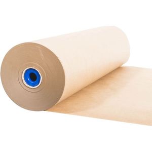 Kortpack - Natronkraft Inpak-Papier op rol 100cm breed x 285mtr, 70grams - Bruin - 1 rol - Bruin Gestreept Inpakpapier - Cadeaupapier - Pakpapier - (040.0120)