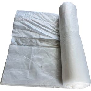 Kortpack - Afvalzakken 70cm x 2 x 15cm (invouw) breed x 200cm lang - Inhoud: 400 liter- 50 zakken per doos - Semi-Transparant - Type: Knapzak - (015.0592)