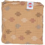 Lodger - Dreamer Muslin Knot - Wiegdeken - Okergeel - Katoen - 120x120cm