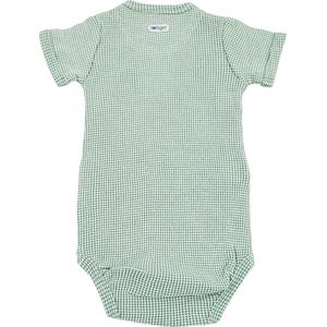 Lodger - Baby Rompertje Maat 56 - Korte mouw - Luchtig katoen - Handige overslag - Groen