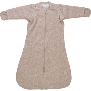 Lodger - Slaapzak lange mouw newborn - afritsbaar - kan in autostoel - beige - 62cm