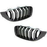 Sportieve Grille geschikt voor BMW 4-Serie F32, F33, F36 en F80 (M3) dubbele spijl glans zwart