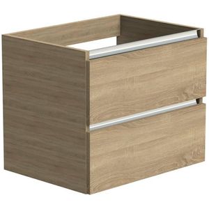 Thebalux Type onderbouwkast 60x45x50cm greeplijst aluminium 2 softclose lades Greeploos MDF/spaanderplaat oak grain 1TY60033OG