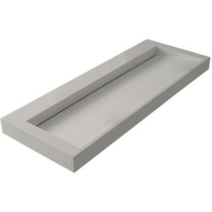 Thebalux Type Glacier wastafel 120x46x8cm 0 kraangaten 1 wasbak rechthoek solid surface grijs mat 3GC120016CC