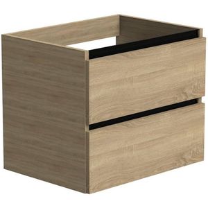 Thebalux Type onderbouwkast 60x45x50cm greeplijst zwart mat 2 softclose lades Greeploos MDF/spaanderplaat oak grain 1TY60148OG