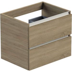 Thebalux Type onderbouwkast 60x45x50cm greeplijst wit mat 2 softclose lades Greeploos MDF/spaanderplaat oak grain 1TY60212OG