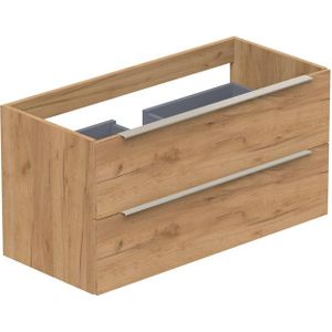 Thebalux Type onderbouwkast 100x45x50cm opbouwgreep RVS 2 softclose lades standaard greep MDF/spaanderplaat oak grain 1TY100170OG-NR