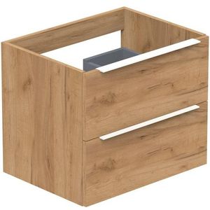 Thebalux Type onderbouwkast 60x45x50cm opbouwgreep wit mat 2 softclose lades standaard greep MDF/spaanderplaat beton zilver 1TY60170BZ-NW