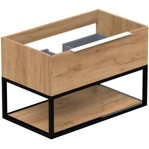 Thebalux Type onderbouwkast 80x45x50cm opbouwgreep wit mat 1 softclose lades standaard greep MDF/spaanderplaat/metaal navarro eiken 1TY80436NA-NW