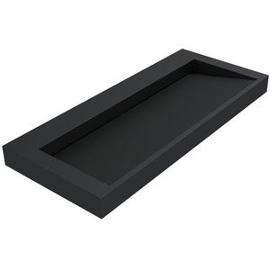 Thebalux Type Glacier wastafel 100x46x8cm 0 kraangaten 1 wasbak Rechthoek solid surface zwart mat 3GC100016SB