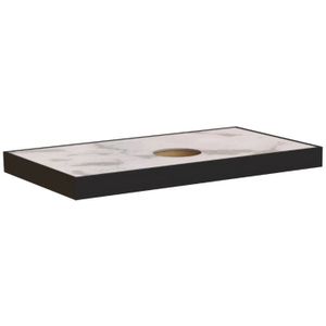 Sjithouse Furniture topblad rocky 40,5x22,5cm afvoergat midden mat zwart/petra grey