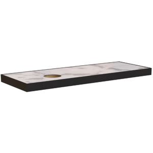 Sjithouse Furniture topblad rocky 60,5x22,5cm afvoergat rechts mat zwart/marble carrara