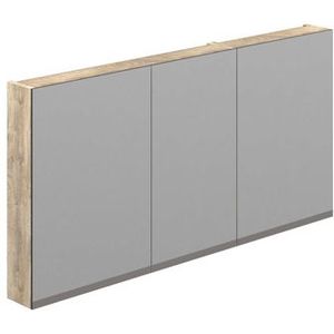 Thebalux Type D 140x70cm Rechthoek spiegelkast zonder verlichting met zeefdruk rand aan de onderzijde MDF/spaanderplaat Sequoia 5TY140036SQ