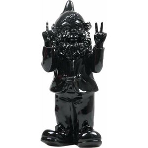Tuinkabouter peace zwart
