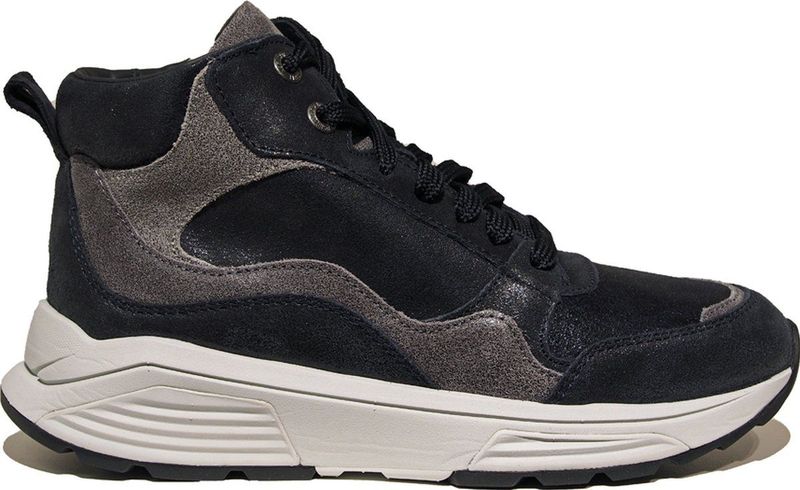 Xsensible - 33008.2 - Hoge Sneakers - Navy Combi - Leer - Uitneembaar Voetbed