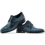 Rehab - Falco Tile - Geklede Schoen - Blauw - Leer - Relief Patroon