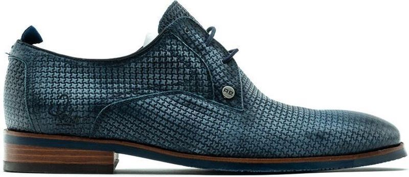 Rehab - Falco Tile - Geklede Schoen - Blauw - Leer - Relief Patroon