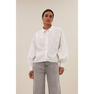 By-Bar Amsterdam Blouse - Korte Oversized Fit - Katoen - Wit