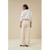 By-Bar Dames Jeans Beige - Wijde Pijpen - Klassiek Vijfzakkenmodel