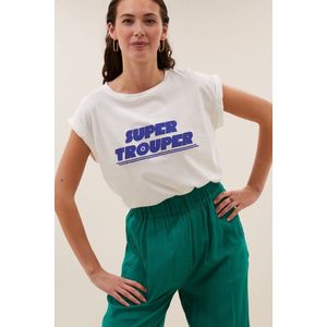 By-Bar Amsterdam - Thelma Super Trouper Top - Off White - Korte Mouwen