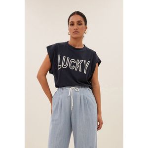 Mason Blousetop - Korte Mouwen - Midnight - 100% Organisch Katoen