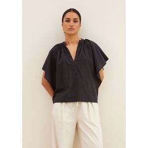 By-Bar, Dames, Blouses & Shirts, Zwart, Maat: M Katoen,