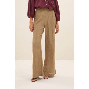 Pantalons - Gold - 49% Cotton 44% Viscose 7% Lurex - Rechte Pasvorm