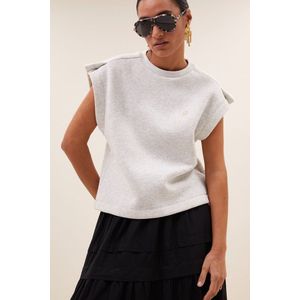 By-Bar Amsterdam - Mason Pleats Top - Light Grey Melee - 80% Katoen, 20% Polyester