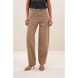 Jeans - Stone Sand - Begum - Casual Broek - Biologisch Katoen - Hoge Taille - 5 Zakken