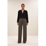 Lissa - Herringbone Pants - Biscuit - 65% Polyester - 19% Lurex - 14% Viscose - 2% Elasthane