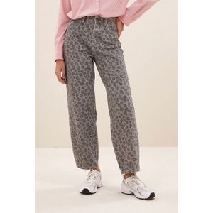 Lew - Grey Cheetah Pants - Casual Broek - Hoge Taille - Organisch Katoen