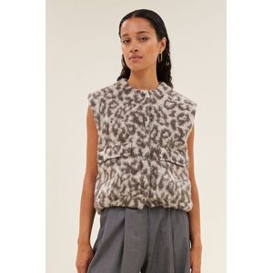 By-Bar - Maggie - Mouwloze Jas - Leopard Print