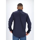 Michaelis - Slim Fit Overhemd - Navy Blauw - 100% Katoen - Strijkvrij