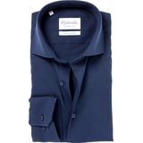Michaelis - Slim Fit Overhemd - Navy Blauw - 100% Katoen - Strijkvrij