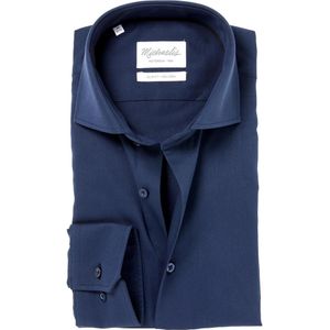 Michaelis - Slim Fit Overhemd - Navy Blauw - 100% Katoen - Strijkvrij