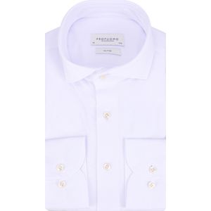 Profuomo Wit Knitted Mercerised Overhemd Heren