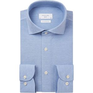 Profuomo overhemd blauw Slim Fit Knitted