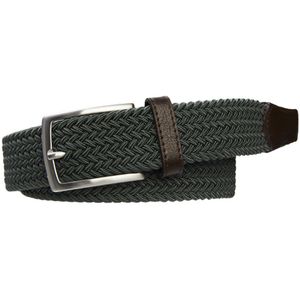 Geweven Riem Groen - Profuomo - Taille maat 95cm - Stretch - Dames & Heren riem Effen