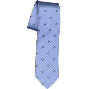 Michaelis  stropdas, zijde, lichtblauw met donkerblauw en wit dessin -  Maat: One size