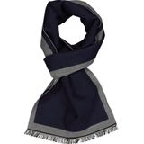 Michaelis heren sjaal - navy blauw met grijs - Maat: One size