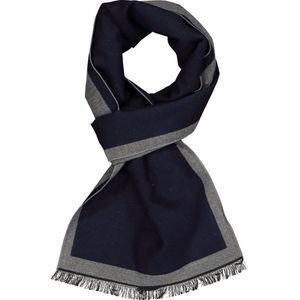 Michaelis  heren sjaal, navy blauw met grijs -  Maat: One size