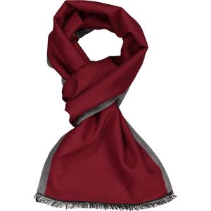 Michaelis  heren sjaal, bordeaux rood met grijs -  Maat: One size